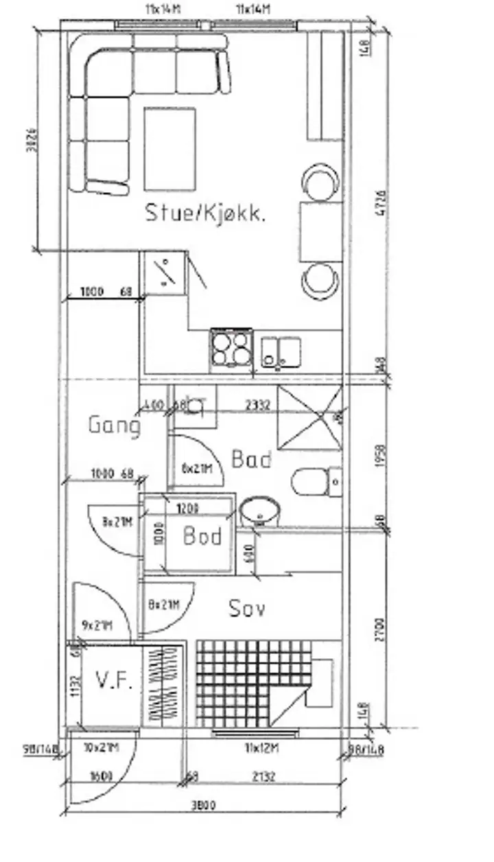 Plantegning type 2 (Spesilvendt)